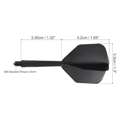 PATIKIL Integrated Dart Shaft & Flights, Pack Lightweight Plastic Dart Flight Set - color: Black