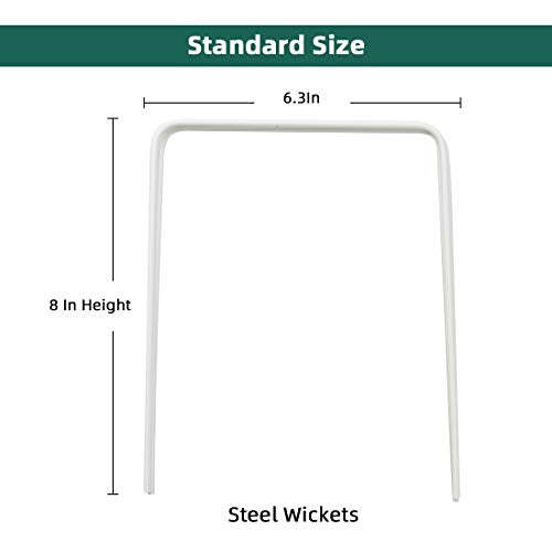 ApudArmis Universal Croquet Wickets Standard Size, Set of 9 White Square Arrow Wickets Rplacement for 28In or 32In Croquet Lawn Backyard Outdoor Game (8In Height & 6.3In Width) - size: Universal Size for 28‘’ & 32‘’ Croquet
