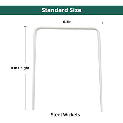 ApudArmis Universal Croquet Wickets Standard Size, Set of 9 White Square Arrow Wickets Rplacement for 28In or 32In Croquet Lawn Backyard Outdoor Game (8In Height & 6.3In Width) - size: Universal Size for 28‘’ & 32‘’ Croquet