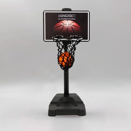 GYSH Mini Desktop Basketball Hoop for Office,Tiny Tabletop Basketball Game Toy,Desk Toys for Office for Adults,Indoors Smallest Foam Basketball,with Phone Holder(Stands) - style: Basketball Stands