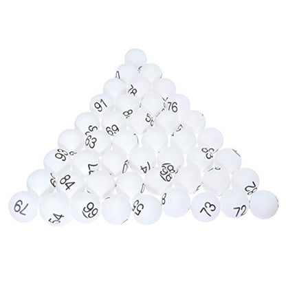 100pcs Plastic Raffle Number Balls Table Tennis Balls 4cm Numbered Bingo Ball Colored Pong Ball 1-100 Wedding Birthday Party Supplies White