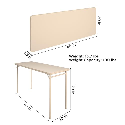 CoscoProducts Cosco Folding Serving Table, 20" x 48", Antique Linen - color: Antique Linen