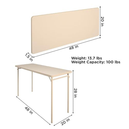 CoscoProducts Cosco Folding Serving Table, 20" x 48", Antique Linen - color: Antique Linen