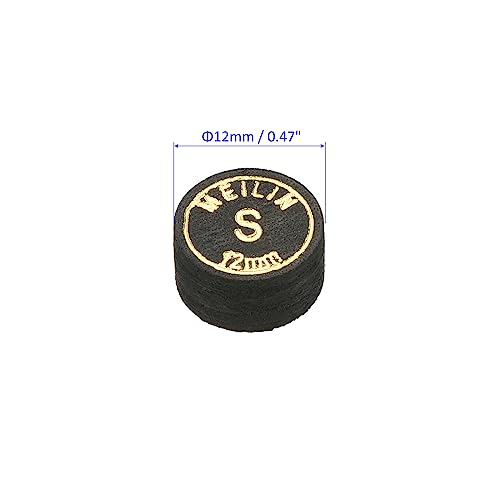 M METERXITY Pool Cue Tips - Laminated Billiard Cue Tips Multiple Layer Faux Leather Apply to Pool Cues/Snooker - size: 12mm, style: Soft