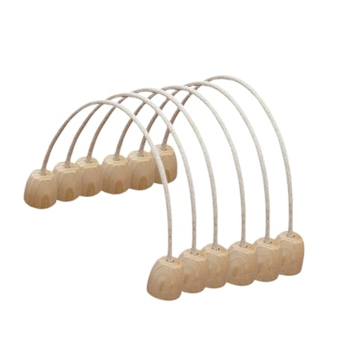 Yiju 6 Pieces Croquet Hoops Arched Wickets with Wooden Base Sturdy Sensory Training for Families Backyard Kids Outdoor Indoor Game