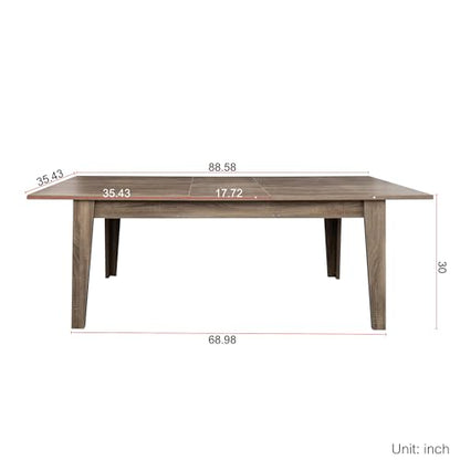71"-106" Extendable Dining Table for 4-12 People, Space-Saving Extra Long Transformer Table with Extension Leaves Holder, Oak - color: Oak, style: 71" - 106.5" (4-12 People)