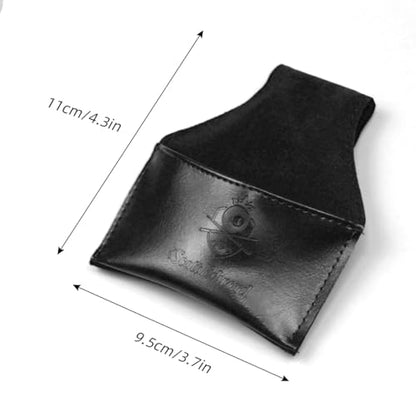 Scott Edward Billiard Chalk Holder Pouch Pool Cue PU Leather Chalk Holder with Clip, Portable Snooker Billiards Chalk Bag, Pool Accessories Black/Brown - color: Black