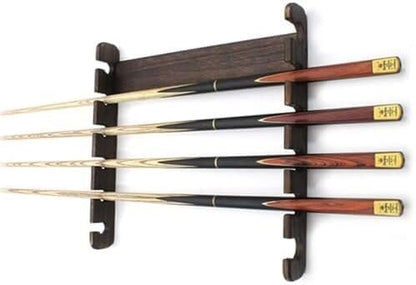 TIST Portable Billiard Cue Rack 6-Slot Wall Mounted Pool Cue Rack - Horizontal Cue Holder for Billiards, Canes & Walking Sticks, Game Room Storage Hardwood Wall Mounted Pool Cue Holder(Brown)