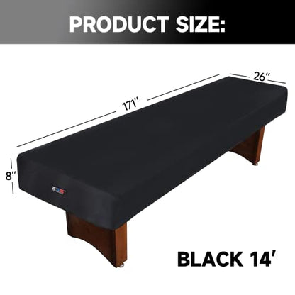 GSE Games & Sports Expert 14' Black Heavy-Duty Leatherette Shuffleboard Table Cover for Shuffleboard Table Accessories - color: Black-14ft