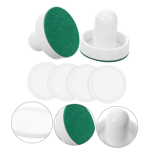VICASKY Table Ice Hockey Pucks and Replacement Accessories for Home Air Hockey Tables Durable White Mallets with Felt Grip and Pucks for Competitive Game Rooms