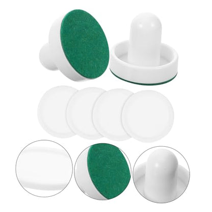 VICASKY Table Ice Hockey Pucks and Replacement Accessories for Home Air Hockey Tables Durable White Mallets with Felt Grip and Pucks for Competitive Game Rooms