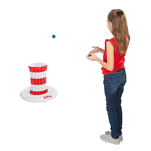 Fun Express Inflatable Dr Seuss Cat in the Hat Ring Toss Game - Kids Birthday Party Games, Carnival Games for Kids, Dr Seuss Decorations, Party Favors, Indoor Outdoor Toddler Party Games 5 Piece Set