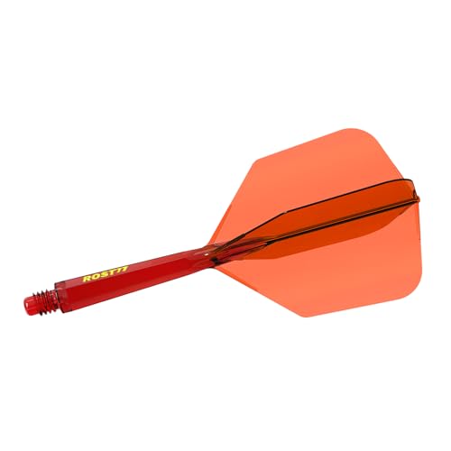 CUESOUL ROST 77 Integrated Dart Shaft and Flight Big Wing Shape,Set of 3 - color: Red with Yellow Logo, size: M-28mm