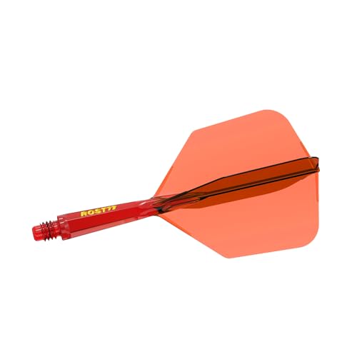 CUESOUL ROST 77 Integrated Dart Shaft and Flight Big Wing Shape,Set of 3 - color: Red with Yellow Logo, size: S-23mm