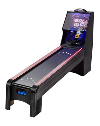 VEVOR Roll and Score Classic Arcade GameTable, Sky Ball Table Machine, LED ElectronicScorer & Track Lighting, Sound, Automatic BallReturn, Home Recreation Game Room - style: 9'+LED Track Lighting