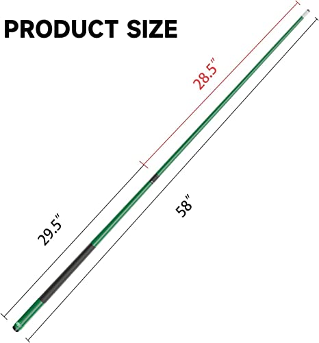 GSE Games & Sports Expert 58" 2-Piece Fiberglass Graphite Composite Billiard Pool Cue Sticks (Several Colors Available, Weight from 18oz, 19oz, 20oz, 21oz) - color: Matte Green, style: set of 4