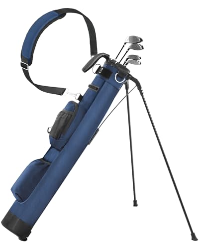 Golf Lightweight Stand Bag, Portable Golf Carry Bag with Insulated Cooler Pocket, Easy to Carry and Ideal for Driving Range, Pitch n Putt, Par 3, Executive Courses - color: Dark Blue