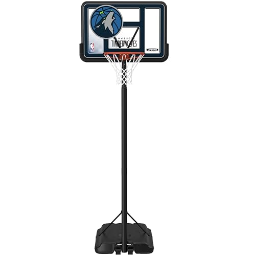 Lifetime NBA Minnesota Timberwolves Portable Basketball Hoop, Adjustable Height 7.5-10 Ft, 44 Inch Shatterproof Fusion Backboard, Base with Wheels - color: Minnesota Timberwolves