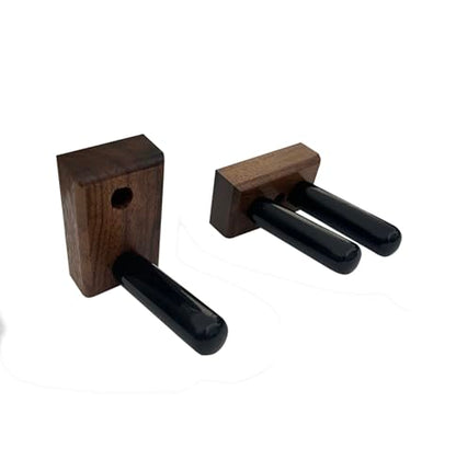 Matching Set of two Billiard Pool Rack Holders and a Billiard Pool Bridge Stick Holder (Made in the USA) (Walnut) - color: Walnut