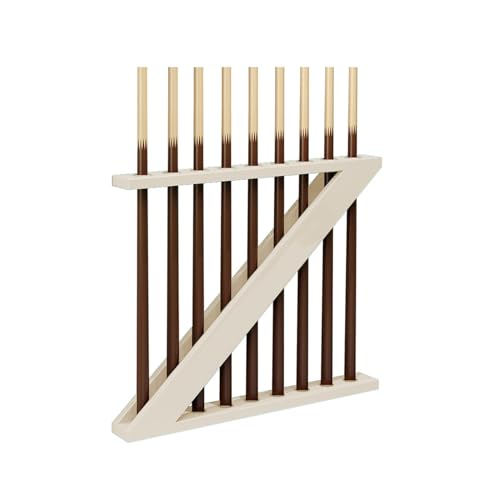 Wall-mounted Billiards Pool Stick Holder,Collapsar,9-Hole Billiard Cue Racks, Table Accessories,for Game Room(White) - color: White