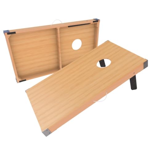 Cornhole Set - 4ftx2ft Regulation Size Outdoor Bean Bag Toss with 8 Bags Included - Yard Games for Ages 14 Years Old and up by Trademark Games (Blue, Red, Tan)