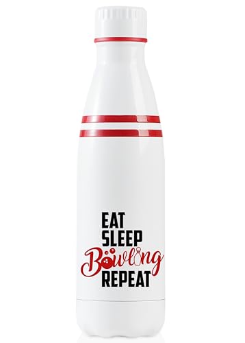 Onebttl Bowling Gifts: 17oz Stainless Steel Insulated Water Bottle - Eat Sleep Bowling Repeat - color: Eat Sleep Bowling Repeat