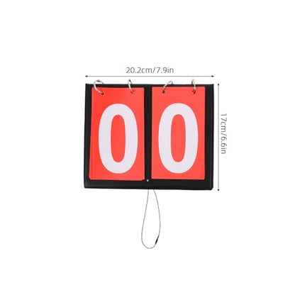 2-Digit Basketball Flip Scoreboard Set Blue and Red Flip Cards, Portable Tabletop Scorekeeper for Competition and Multi-Sport Use