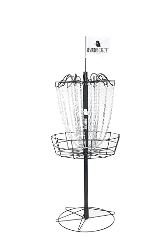 2-in-1 Adjustable Disc Golf Basket - Standard to Skinny Target - color: Black