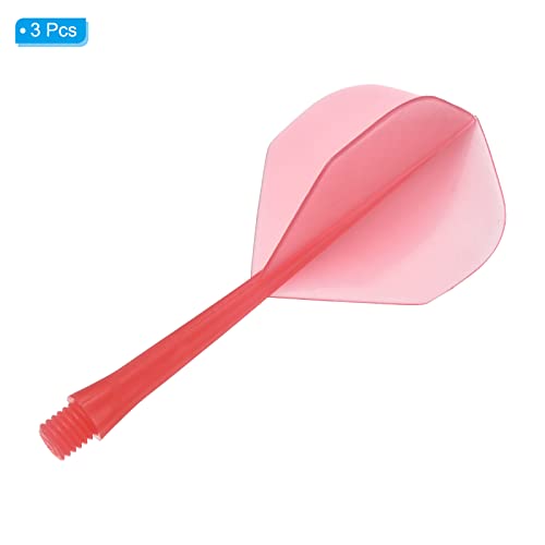 PATIKIL Integrated Dart Shaft & Flights, Pack Lightweight Plastic Dart Flight Set - color: Transparent Red