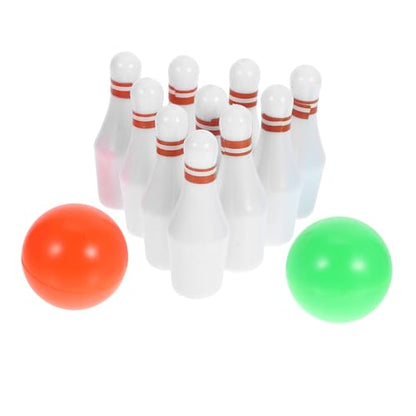 Beaupretty Miniature Bowling Set for Dollhouse Decor Lightweight and Mini Bowling Game with Pins and Balls Safe Material for Family Entertainment and DIY Miniature Sports Play