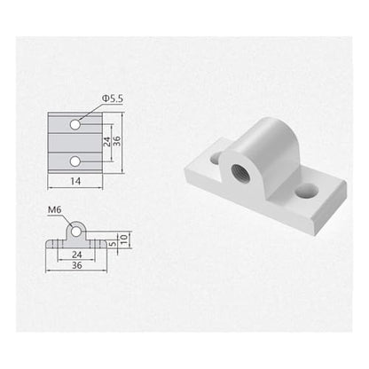 RLECS 4pcs Aluminum Profile Plate Fixer Caster Connector -2020 Semi-Circular Wheel Fixer Set