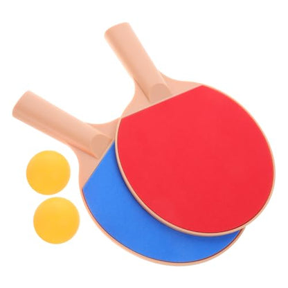 POPETPOP Outdoor Table Tennis Set with Plastic Pong Balls and Comfortable Grip Rackets Long Handle Paddles for Competitive and Recreational Play for Outdoor Pong Games and Training
