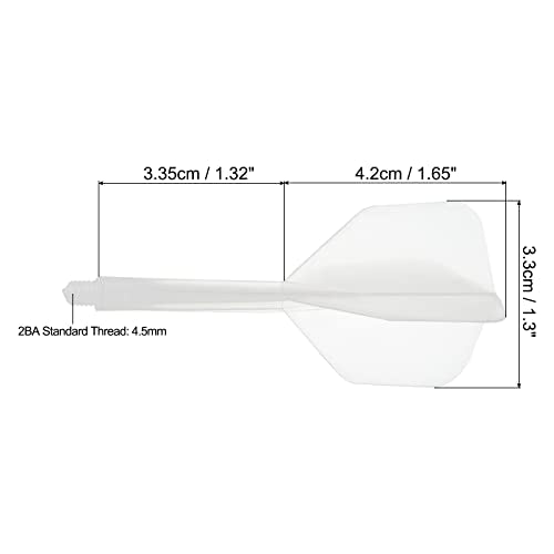 PATIKIL Integrated Dart Shaft & Flights, Pack Lightweight Plastic Dart Flight Set - color: Clear