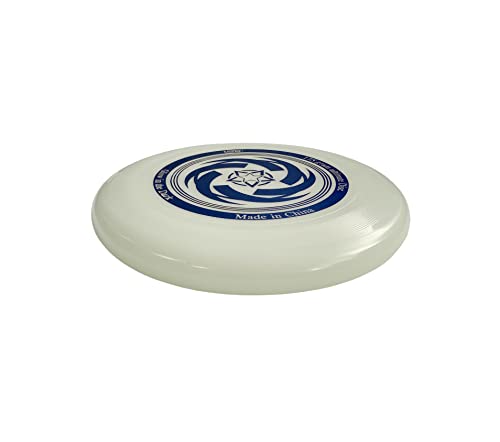 Glow in the Dark Ultimate with Soft Grip Frisbee Disc 175 Grams,10.5 inches Sport Disc, Great for Backyard, Park, Beach, Camping, pet and More - color: White