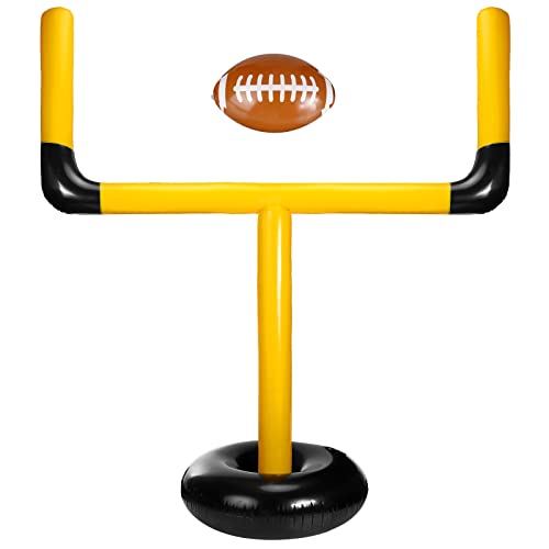 Zhanmai Inflatable Jumbo Football Set Inflatable Football Goal Post with Beach Ball Target Goal Post Ball or Outdoor Sport Summer Beach Pool Party Games Accessories for Practice and Fun