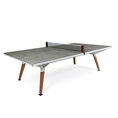CORNILLEAU - Origin Outdoor Table - Design Ping-Pong Table - Made in France - Convertible - White - style: Fabric net - Tabletop Dark Stone