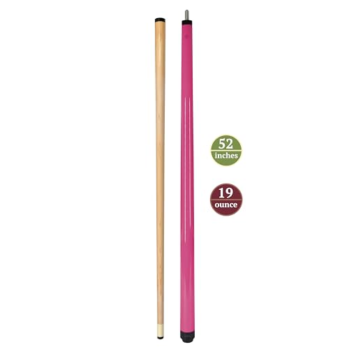 ASKA Short Kids Cue LCS, Canadian Hard Rock Maple Billiard Pool Cue Stick - color: Pink 52-Inches, SWP52P