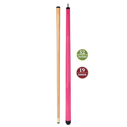 ASKA Short Kids Cue LCS, Canadian Hard Rock Maple Billiard Pool Cue Stick - color: Pink 52-Inches, SWP52P