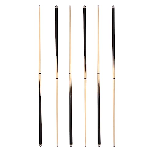 Pool Cue Sticks 58" Wooden Billiard Cues with 13mm Leather Tip 19oz/20oz Durable Hard Wood 2-Piece Pool Sticks for House & Bar Use Begginers or Professional, Set of 6