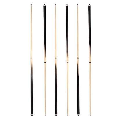 Pool Cue Sticks 58" Wooden Billiard Cues with 13mm Leather Tip 19oz/20oz Durable Hard Wood 2-Piece Pool Sticks for House & Bar Use Begginers or Professional, Set of 6