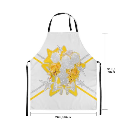 Castle Fairy Boy Soccer Kitchen Apron - color: Cheer Yellow