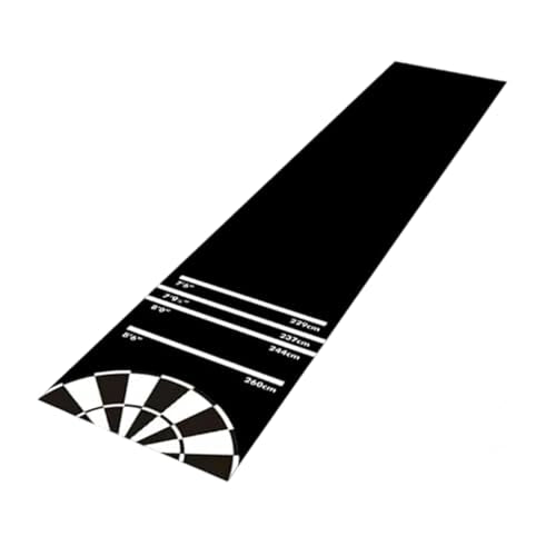 Darts Board Mat with Throw Line, Portable Non-Slip Darts Oches Mat, Heavy Duty Throw Line Pad for Floor, Non Slip Carpet Mats for Game Room, Sports Club, Basement and Garage - color: Black_C