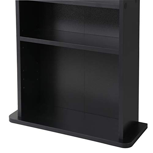 5 Shelf Bookcase 5 Tier Wooden Multimedia Storage Media Cabinet DVD Rack, Adjustable Shelves Organize a Mix of Media Storage Furniture 240 CDs DVDs or 132 Blue Ray Video Games Books