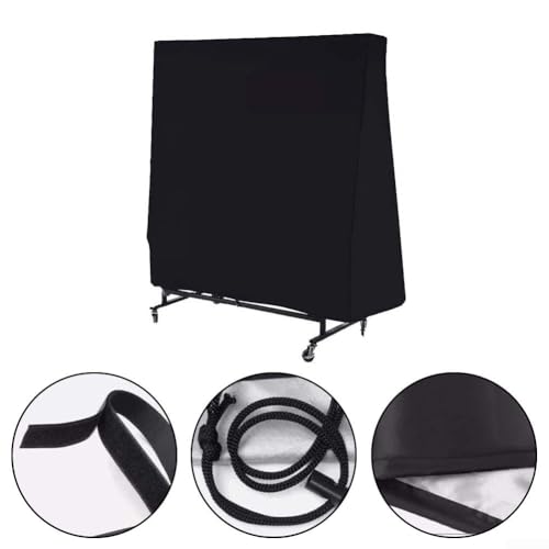 Pong Table 420D Waterproof Outdoor Indoor, UV Snow with Windproof Straps, Fits Most Foldable Tables 165x70x185cm, Black