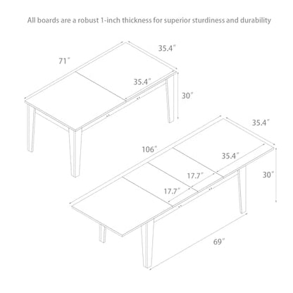 71"-106" Extendable Dining Table for 4-12 People, Space-Saving Extra Long Transformer Table with Extension Leaves Holder, Oak - color: Oak, style: 71" - 106.5" (4-12 People)