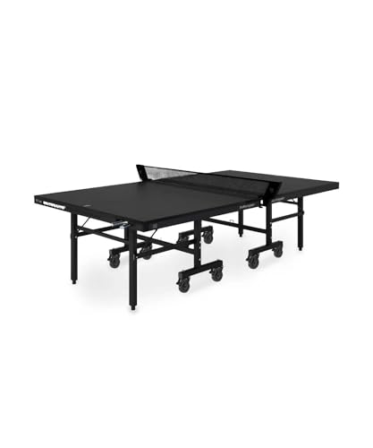 Killerspin MyT Max - Ping Pong Table, Foldable Table for Table Tennis, Portable Ping Pong Table Set with Built-in Paddle and Ball Storage, 25mm - color: JetBlack, size: 415Max