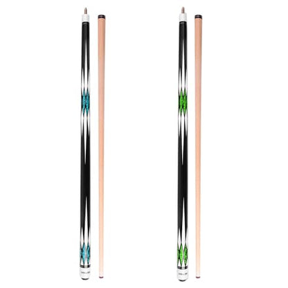 Pool Cue Stick - 58 inch Canadian Maple Billiard Pool Stick - color: Set of 2 (BG), size: 20oz