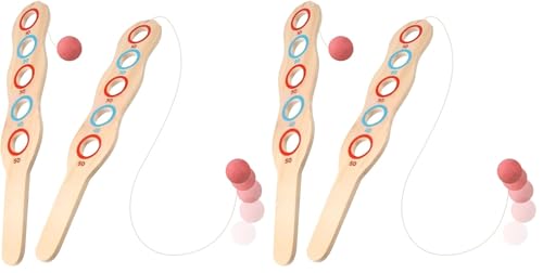 ArtCreativity Wooden Flip Paddle Game, Set of 2, Wood Paddle Toy with Red Ball on String, Outdoor Toys for Boys and Girls, Beach and Backyard Games for Kids and Adults, Great Gift Idea (Pack of 2) - size: 12.33 inches tall (Pack of 2)