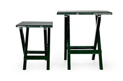 Camco 51691 Green Large Adirondack Portable Outdoor Folding Side Table, Perfect for The Beach, Camping, Picnics, Cookouts and More, Weatherproof and Rust Resistant