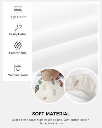 Savannan Office Chair Cover, Autumn Fallen Leaf Colorful Gradient Protective Stretch Elastic Universal Cover for Desk Task Chair,Computer Rotating Chair 1 Pcs Farm Leaves Seamless